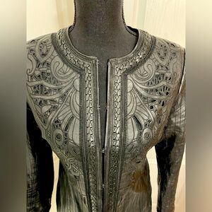 Peter Nygard leather jacket blazer super soft black size 4 fits S